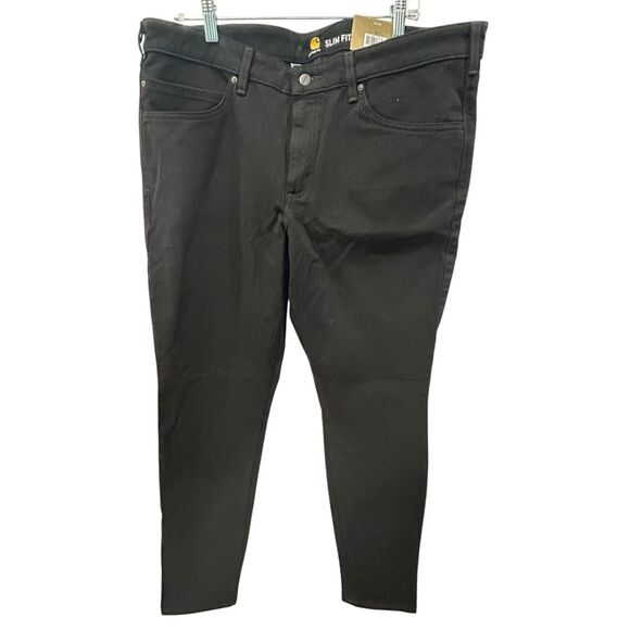 Carhartt Women Rugged Flex Slim Fit Twill 5 Pocket Work Pants Black 18T Tall - Picture 1 of 5